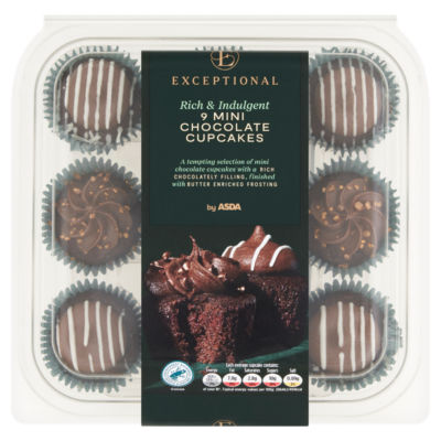 9 Mini Chocolate Cupcakes