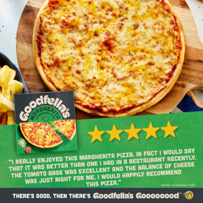 Goodfellas Stonebaked Thin Margherita Three Cheese Pizza 334g thumbnail 3