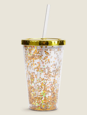 Gold Glitter Soda Cup