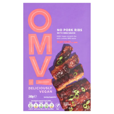 Plant Based OMV! No Pork Ribs with BBQ Sauce 240g
