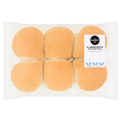 The BAKERY at ASDA 6 Large White Batched Rolls