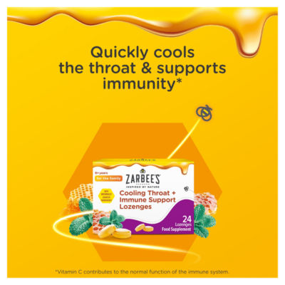 Zarbee’s Cooling Throat + Immune Support Lozenges 24 Count thumbnail 3