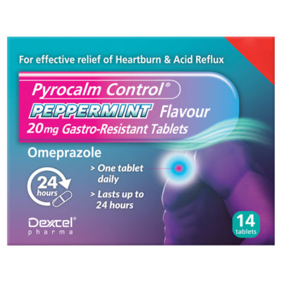 Pyrocalm Control Peppermint Flavour 20mg Gastro-Resistant 14 Tablets thumbnail 2