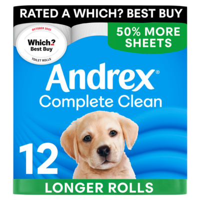 Andrex Complete Clean Toilet Roll Mega Rolls