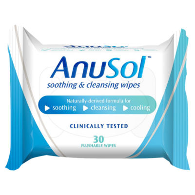 Soothing & Cleansing Flushable Wipes for Haemorrhoids and Piles Treatment 30 Pack