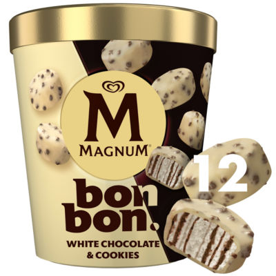 Bonbon White Chocolate & Cookies Ice Cream Frozen Snack 12 x 17ml