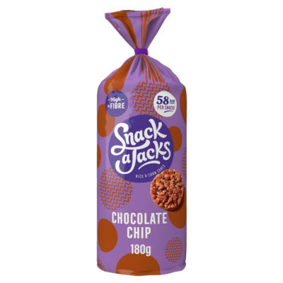 Snack A Jacks Jumbo Chocolate Chip Sharing Rice Cake Crisps 180g