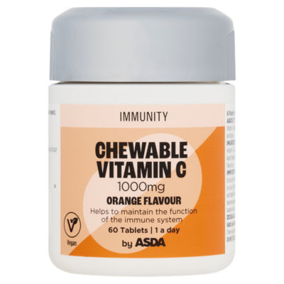 Immunity 1 a day Chewable Vitamin C 1000mg Orange Flavour 60 Tablets