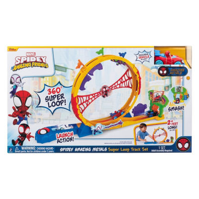Spidey and His Amazing Friends Amazing Metals Super Loop Track Set - 28-Inch Race Track with Launcher, 360 Degree Super Loop, and Exclusive Amazing Metals Vehicle thumbnail 2