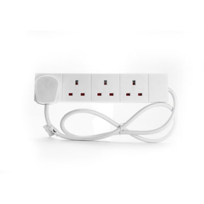Status 4 Way 2 Metre Extension Socket - White - Basic