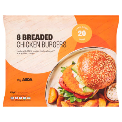 8 Breaded Chicken Burgers 456g thumbnail 2