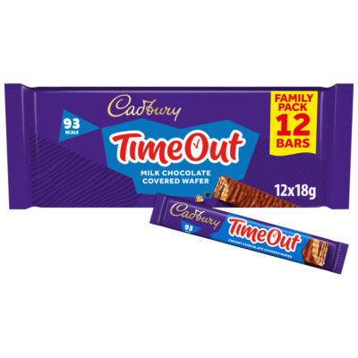Timeout 12-pack Milk Chocolate Wafer Biscuit Bars Multipack (12x 18g bars) 216 g
