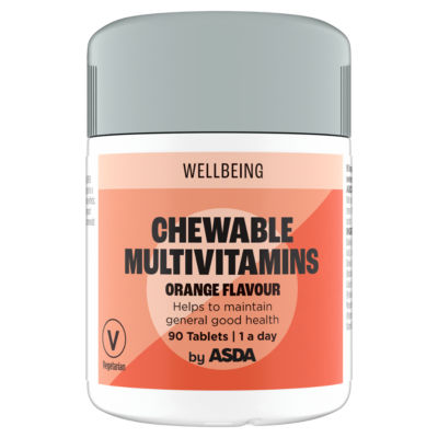 Wellbeing Orange Flavour Chewable Multivitamins 90 Tablets thumbnail 2