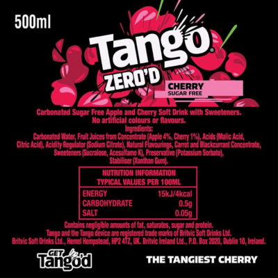 Zero'd Cherry Sugar Free Bottle 500ml thumbnail 4