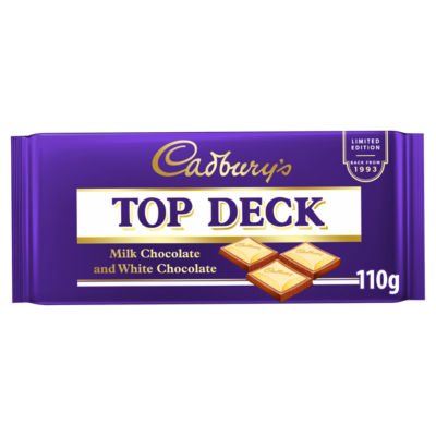 Limited Edition Top Deck Milk Chocolate and White Chocolate Bar 110g thumbnail 2