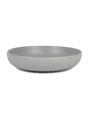 Grey Ribbed Pasta Bowl thumbnail 2