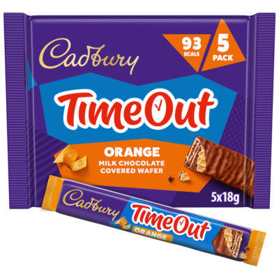 Cadbury Timeout Orange Milk Chocolate Wafer Bar Multipack