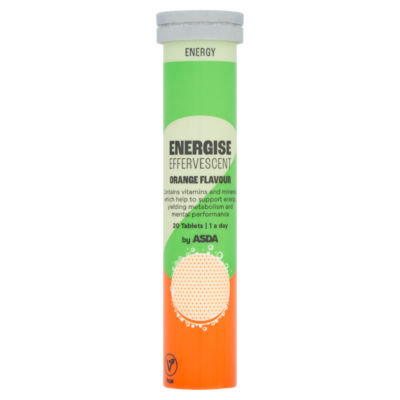 ASDA Energise Effervescent Orange Flavour 20 Tablets