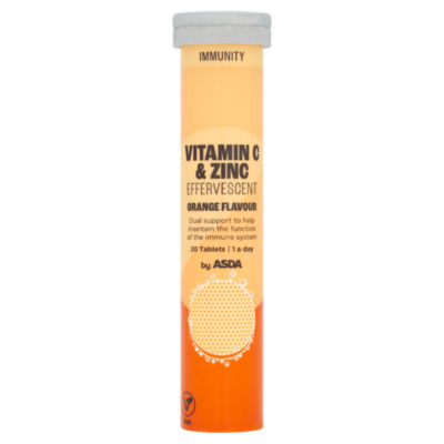 Immunity Vitamin C & Zinc Effervescent Orange Flavour 20 Tablets