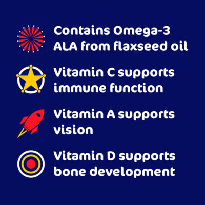 Multivitamins with Omega 3 60 Character Shaped Orange Flavour Softies for Kids 3+ thumbnail 3