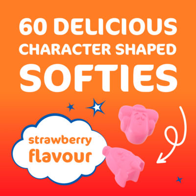 Calcium & Vit D Bones & Teeth 60 Character Shaped Strawberry Flavour Softies for Kids 3+ thumbnail 4