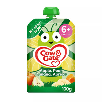 Fruit Pouch Apple Pear Banana & Apricot Baby Food Snack, 6+ Months, 100g thumbnail 2