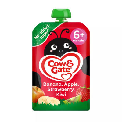Fruit Pouch Banana Apple Strawberry & Kiwi Baby Food Snack, 6+ Months, 100g thumbnail 2
