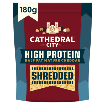High Protein Half Fat Mature Grated Cheddar Cheese 180g thumbnail 2