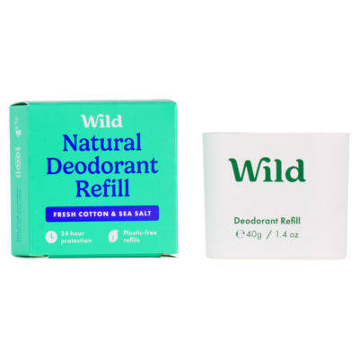 Refillable Natural Deodorant Refill Fresh Cotton & Sea Salt - Aluminium Free - 40g thumbnail 3