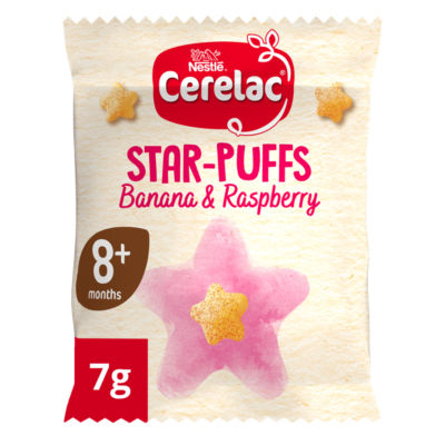 Banana & Raspberry Star-Puffs Baby Finger Food 8+ Months 7g thumbnail 2