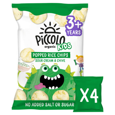 Organic Kids Sour Cream & Chive Popped Rice Chips 3+ Years 4 x 20g (80g) thumbnail 2
