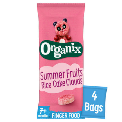 Summer Fruits Rice Cake Clouds Organic Baby Snacks Multipack 4x18g 7 months+ thumbnail 2