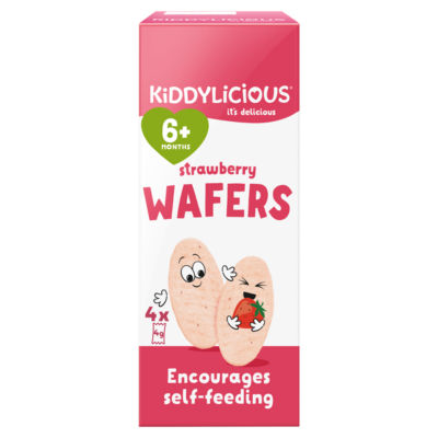 Kiddylicious Strawberry Mini Wafers Baby Snacks 6 months+