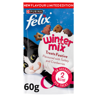 FELIX Winter Mix Festive Turkey & Cranberry Cat Treats 60g thumbnail 2