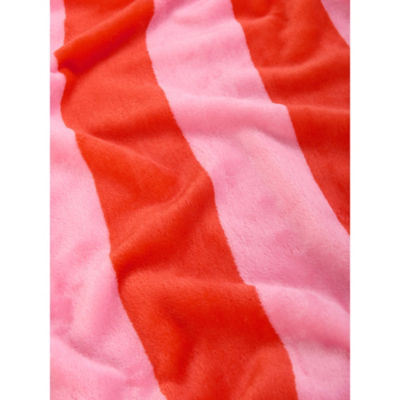 Red & Pink Stripe Supersoft Throw - 150cm x 120cm thumbnail 3
