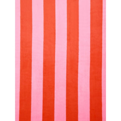 Red & Pink Stripe Supersoft Throw - 150cm x 120cm thumbnail 4
