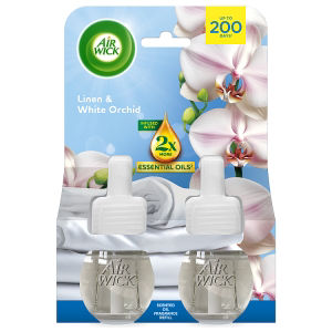 Linen & White Orchid Plug-in Twin Refill 19ml. Lasts up to 100 days/refill. Air Freshener. thumbnail 2