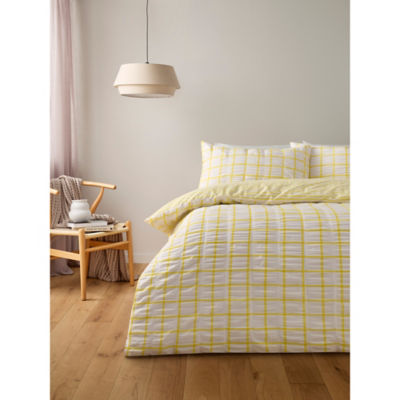 Yellow Box Check Seersucker Duvet Set Single thumbnail 2