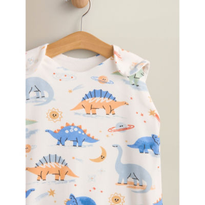Blue & White Dino Cotton Sleep Bag 2.5 Tog thumbnail 3