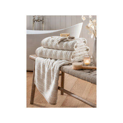 Stacey Solomon Neutral Textured Cotton Towel Range 50x90cm thumbnail 2