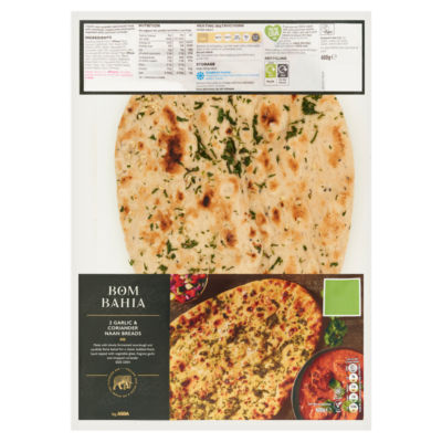 2 Garlic & Coriander Naan Breads 400g thumbnail 2