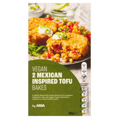 ASDA 2 Vegan Mexican Inspired Tofu Bakes 280g thumbnail 2