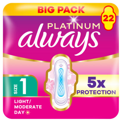 Always Platinum Normal Sanitary Towels Wings Size 1