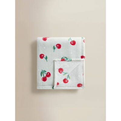 Green Cherry Fleece Blanket