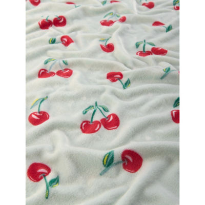Green Cherry Fleece Blanket thumbnail 3