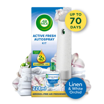 Active Fresh Kit Linen & White Orchid Air Freshener 228ml thumbnail 2