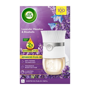 Air Wick Lavender Meadow & Bluebells Plug-In Kit 19ml. Lasts up to 100 days. Air Freshener.