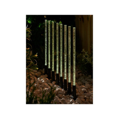 Warm White Led Solar Bubble Stake Light - Set Of 8