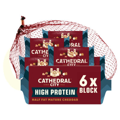 High Protein Half Fat Mature Cheddar Cheese Mini Blocks 6x20g thumbnail 2