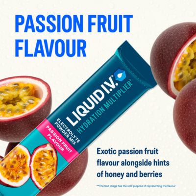 Hydration Multiplier* Passion Fruit Electrolyte Powder Mix Food Supplement 3 sachets thumbnail 4
